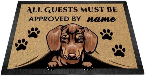 Miniatura 16 de Tapete personalizado con nombre de perro que mira al perro Cocker Spaniel, todos los invitados deben ser aprobados por alfombras para decoración