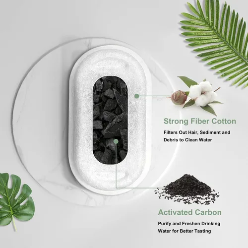 Miniatura 4 de Filtros de fuente de agua para gatos, compatibles con fuente de mascotas de acero inoxidable, 8 filtros con 8 esponjas, filtros de repuesto