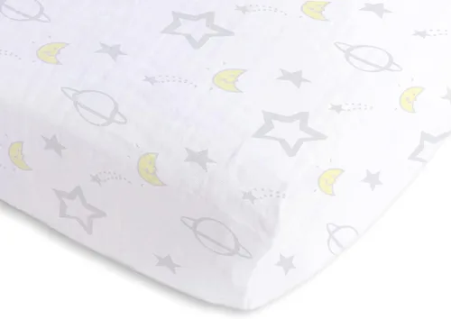 Miniatura 8 de SwaddleDesigns Sábana bajera ajustable de muselina de algodón más suave para bebé niño y niña, azul pastel Ahoy!