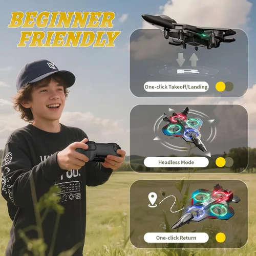 Miniatura 4 de 4DRC Aviones RC de Control Remoto para Niños, Aviones de Control Remoto de Espuma para Niños Adultos Principiantes, Drones Tipo Caza de Control