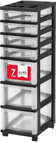Miniatura 16 de IRIS USA Organizador de almacenamiento con cajones de plástico, carrito rodante, con ruedas giratorias, 3 cajones, para aula, suministros de arte