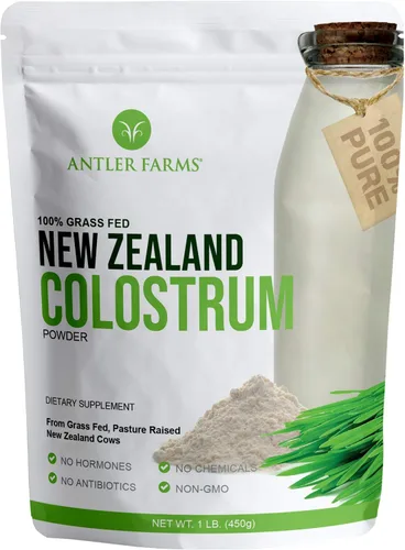 Antler Farms Calostro 100% puro de Nueva Zelanda, 30 porciones, 1 libra - Alimentado con pasto, criado en pasto, de origen limpio, procesado en