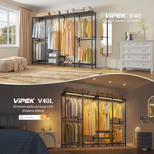 Miniatura 7 de VIPEK V40 Perchero de Ropa Mediano de Servicio Pesado Perchero de Ropa para Colgar Ropa, Percheros de Ropa Multifuncionales para Dormitorio