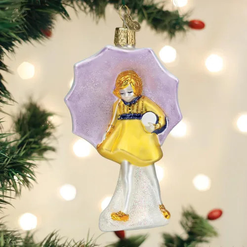 Miniatura 4 de Old World Christmas Morton Umbrella Girl - Adorno de cristal soplado para árbol de Navidad, decoración navideña hecha a mano, colección de cocina