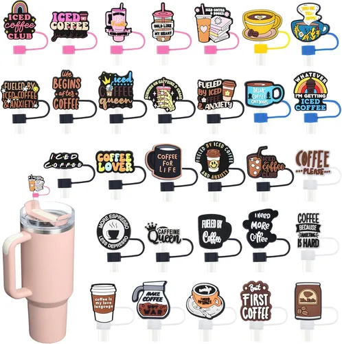 Miniatura 16 de 19 tapas de pajitas con diseño de juego para vaso Stanley de 40 oz/30 oz, tapa de pajita reutilizable de 10 mm, accesorios bonitos para la parte