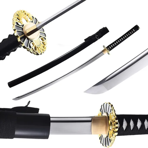 Miniatura 6 de Katana afilada hecha a mano, arcilla tradicional de acero templado 1060/9260/T10, espada Katana real de espiga completa, auténtica espada samurái