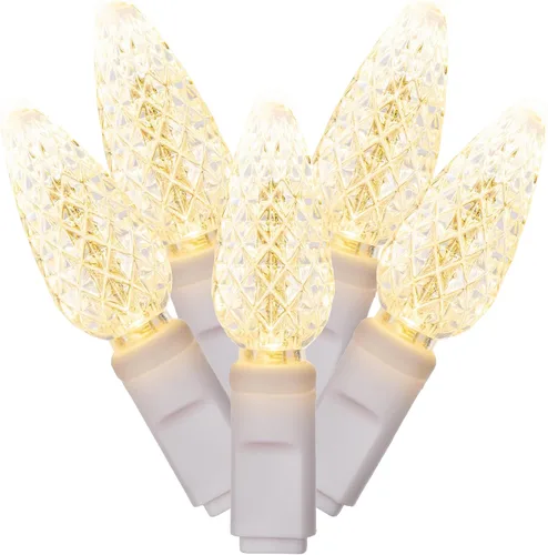Miniatura 5 de Vickerman X4W8105PBG - Juego de 100 luces LED C6 EC con cable blanco, 4 pulgadas x 34 pies, color blanco frío
