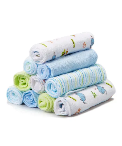 Miniatura 10 de Spasilk Juego de Paños de Lavado para Bebés Recién Nacidos Niños y Niñas, Juego de Paños de Rizo Suave, Paquete de 10, Azul