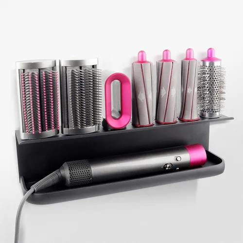 Miniatura 7 de Soporte de almacenamiento para Dyson Airwrap Rizador Accesorios de montaje en pared Soporte de estante con adhesivo para el hogar Organizador