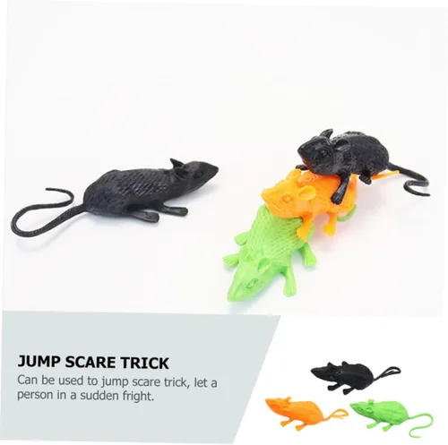 Miniatura 9 de 18Pcs Halloween Simulation Mouse Ornaments Soft Tricky Animal Props for Scary Pranks and Festival Decorations in Black Orange Green