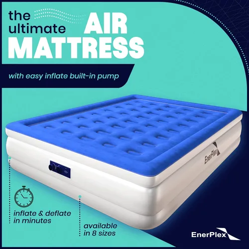 Miniatura 2 de EnerPlex Colchón de Aire con Bomba Incorporada - Colchón Hinchable Autoinflable con Soporte para el Cuello - Cama de Aire Inflable para Viajes