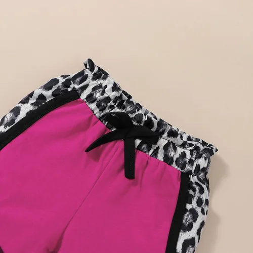 Miniatura 13 de Ropa de verano para niña, camiseta de manga corta para bebé, pantalones cortos, estampado de leopardo, camuflaje, de 18 meses a 6 años
