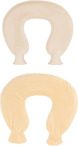 Miniatura 11 de ZJchao Bolsa de agua caliente, en forma de U, alivio del dolor de cuello y hombros, almohada de terapia de calor con funda de vellón, compresa fría