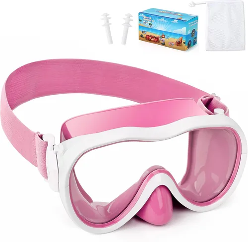 Miniatura 11 de Gafas de natación para niños con cubierta para la nariz, máscara de natación antifugas con correa de tela elástica, gafas de natación con protección