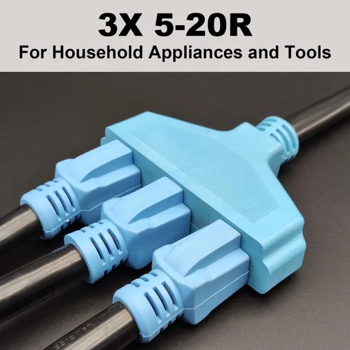 Miniatura 6 de CircleCord Cable adaptador de distribución de secadora de 3 clavijas, 30 amperios a 110 V, NEMA 10-30P macho a 3X 5-15R enchufe doméstico hembra
