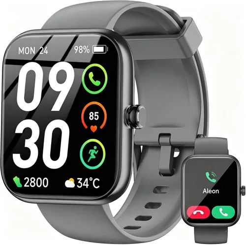 Miniatura 8 de Reloj inteligente con Alexa integrado, pantalla táctil HD de 1.83 pulgadas, notificaciones/llamadas Bluetooth, IP68 impermeable, más de 120 modos