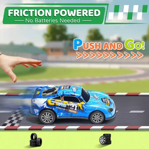 Miniatura 4 de Coches de carreras de metal de 4.2 pulgadas, paquete de 9 unidades, juguetes de auto para niños, niñas, niños de 2, 3, 4, 5, 6, 7 años, recuerdos