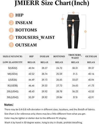 Miniatura 6 de JMIERR Pantalones cargo de sarga para hombre, estilo casual, de algodón, con cordón, clásicos, chinos, elásticos, pantalones de senderismo con 6