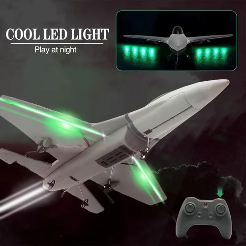 Miniatura 7 de jaming Avión de control remoto de 3 canales para adultos, F16 RC Fighter con giroscopio de 6 ejes, avión de control remoto de 2.4 GHz para Gris