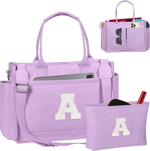 Miniatura 157 de Easter Basket Stuffers, Initial Tote Bag with Makeup Bag, Birthday Gifts for Women, Teen Girl Gifts Trendy Stuff
