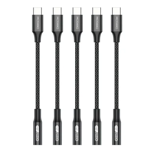 Miniatura 7 de MOSWAG Adaptador USB tipo C a conector de auriculares hembra de 0.138 in, USB C a Aux hembra de audio Dongle, cable compatible con iPhone 16 Pro 15