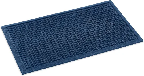 Miniatura 2 de Ecomills Tapete de goma para atrapador de agua, 18 x 30 pulgadas, azul, tapete de entrada absorbente para barro, lluvia, nieve, interior y exterior