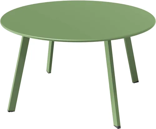 Miniatura 9 de Mesa redonda para café de acero Grand Patio para patio, mesa auxiliar grande resistente a la intemperie para exteriores, color negro
