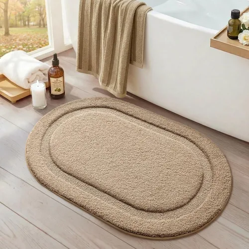 Color&Geometry Alfombra de baño pequeña color beige de 15 x 23 pulgadas, antideslizante, absorbente, suave, lavable, tapete de baño grueso, tapete