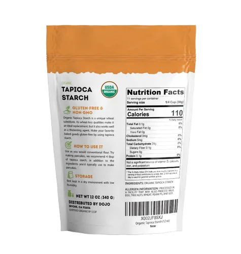 Miniatura 2 de Kate Naturals Harina de almidón de tapioca para hornear, cocinar y perlas de Boba (12 onzas, orgánica, sin OMG, sin gluten)