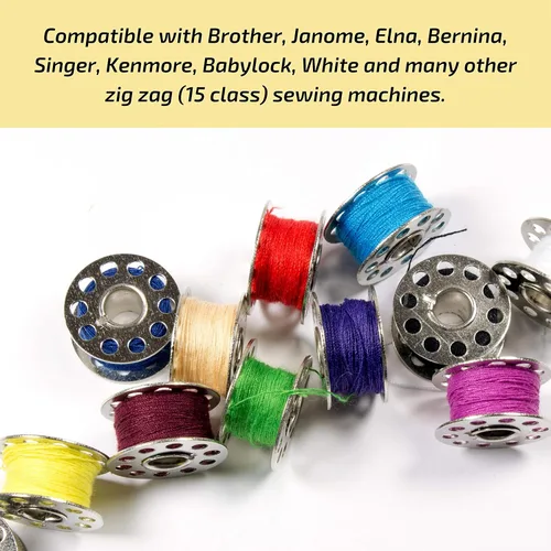 Miniatura 3 de Mr. Pen - Bobinas, bobinas de metal, paquete de 32, bobinas para máquina de coser, bobinas para máquina de coser Brother, bobinas para máquina