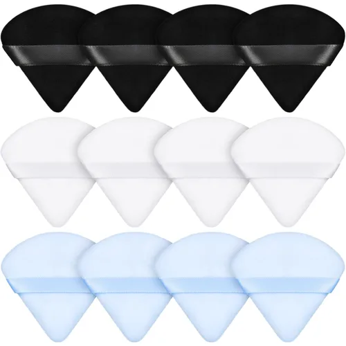Miniatura 16 de Maitys 12 piezas Esponja para polvo de cara con forma de triángulo, para polvo suelto, suave, base cosmética, esponja mineral para productos
