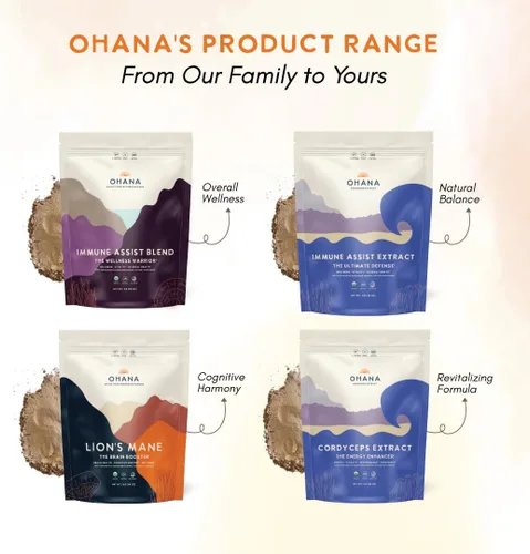 Miniatura 7 de Ohana Lion's Mane, mezcla de polvo de hongos orgánicos, suplemento orgánico de hongos integrales USDA, sin OMG, sin gluten, bolsa de 1 libra
