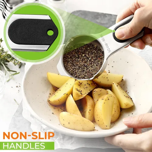 Miniatura 6 de Vasos medidores magnéticos de acero inoxidable Spring Chef, patentados, herramientas de cocina con marcas fáciles de leer para medir ingredientes