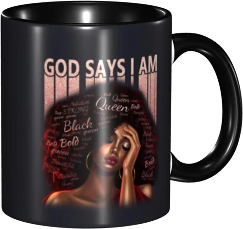 Miniatura 23 de Taza de café, taza de té para mujeres y niñas, taza de diseño único, perfecta para regalos, mujeres afroamericanas afro