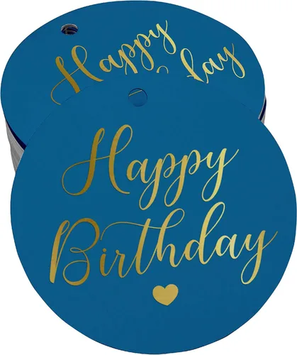 Miniatura 61 de Etiqueta de papel para colgar con texto en inglés «Happy Birthday» (50 unidades)
