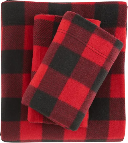 Miniatura 25 de Viviland Juego de sábanas de microforro polar tamaño matrimonial, sábanas ajustadas tipo franela para Navidad con bolsillo de 15" de profundidad
