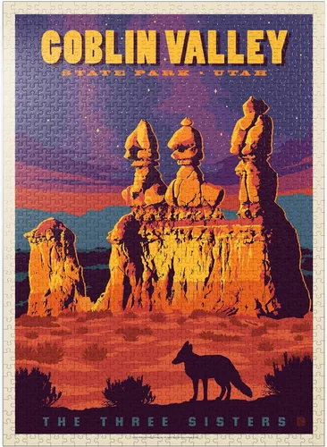 MyPuzzle Goblin Valley State Park, Utah, Póster Vintage, rompecabezas prémium de 1000 piezas para adultos