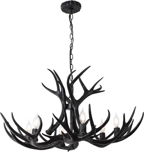 Miniatura 24 de JONATHAN Y JYL6301A Eldora - Candelabro LED ajustable de resina con asta de 26 pulgadas, 4 luces, glamour, rústico, cabaña, transicional, regulable