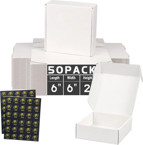 Miniatura 48 de Cajas de envío pequeñas de 6 x 4 x 2 pulgadas para pequeñas empresas, paquete de 30 cajas de correo moradas, caja de embalaje de cartón corrugado