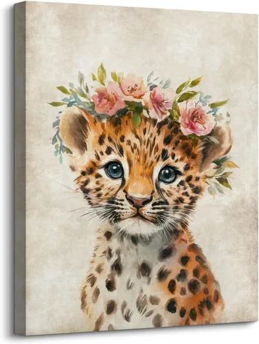Miniatura 9 de Bonito mapache impreso para pared, póster retro de retrato de animales, divertido mapache con corona, pintura de granja, bosque, animales