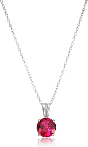 Miniatura 8 de Amazon Essentials Collar con colgante de piedra natal de corte redondo de plata de ley de 18 pulgadas (anteriormente colección Amazon)