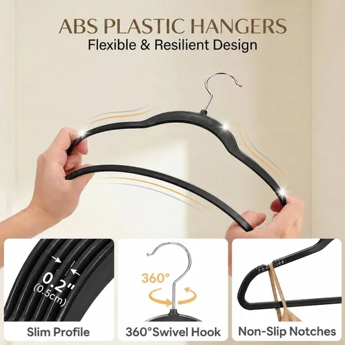 Miniatura 7 de SMARTOR Plastic Hangers 20 Pack - Thin and Slim Design for Space Saving Organizer - Heavy Duty Durable Closet Organizers and Storage with 360 Swivel