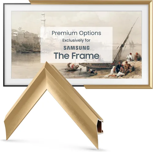 Miniatura 7 de Marco de TV prismático de aleación de 32 pulgadas color oro pálido, compatible solo con televisores Samsung The Frame