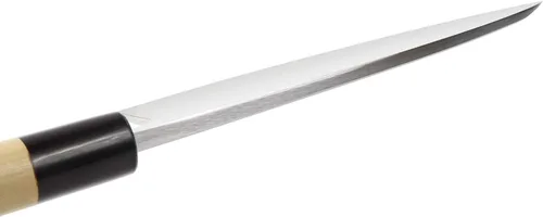 Miniatura 5 de Cuchillo de chef japonés para sushi Shiroko (acero blanco), mango de madera de magnolia en forma de D, Deba 6.5 pulgadas (6.496 in)