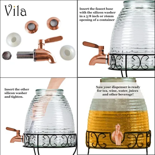 Miniatura 6 de Vila Grifo de repuesto para dispensador de bebidas, boquilla de acero inoxidable sin óxido, sin BPA, instalación en menos de 10 minutos, excelente