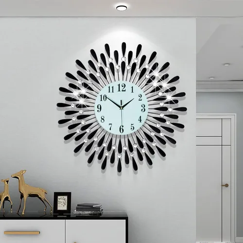 Miniatura 3 de Reloj de Pared Grande Sin Tictac Silencioso Relojes Grandes Modernos Relojes de Pared Decorativos para Sala de Estar Comedor Decoración de Negro