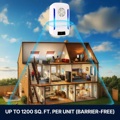 Miniatura 7 de Repelente ultrasónico de plagas para interiores, paquete de 6, repelente de ratones para interiores, repelente de mosquitos, dispositivo repelente