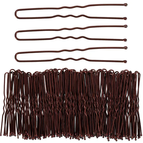 Tbestmax 300 alfileres de moño en forma de U, para sujetar el pelo de ballet, red de pelo para mujer, 2.3 pulgadas, marrón 6CM Marrón - 300 Pcs