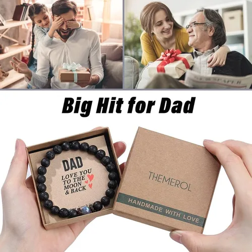 Miniatura 3 de Regalos de Navidad para niños, hombres, amor, fuerza, pulsera de piedras preciosas naturales para hijo, nieto, papá, novio, marido, hermano