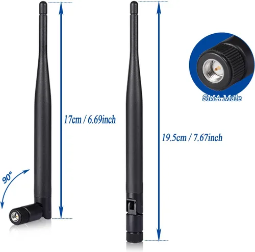 Miniatura 4 de Bingfu 4G LTE Cellular 6dBi SMA - Antena macho (paquete de 2) compatible con Spypoint Flex-S Dark Flex-Plus Flex-M G-36 Flex Dual-Sim Cell-Link